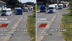 Video of Quantum taxis swerving on the road in synchrony gives Mzansi F1 Grand Prix vibes