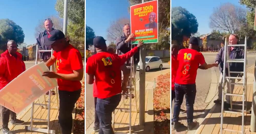 A Centurion estate has re-erected EFF 10th-anniversary posters after the party slammed their removal