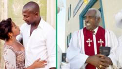 Priest's unexpected reaction to groom’s lengthy kiss with new wife leaves African people in stitches