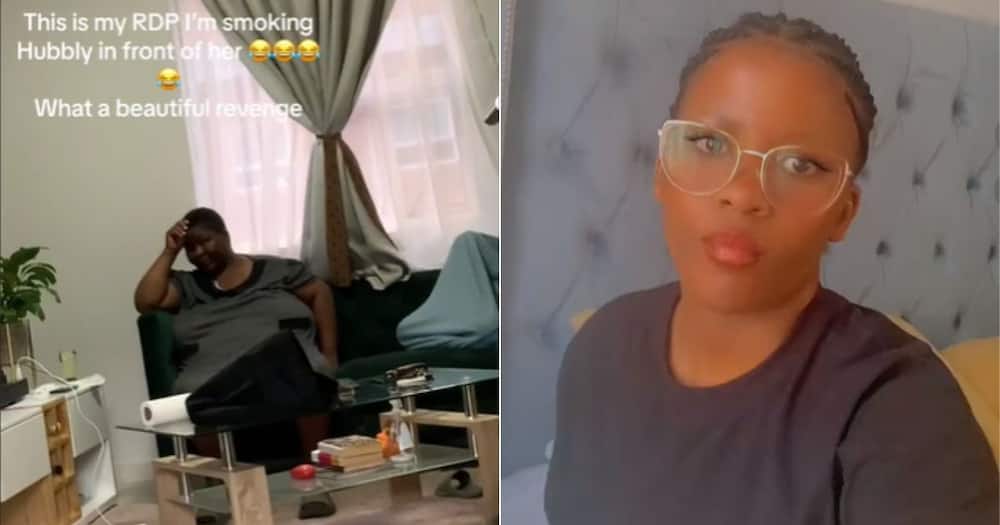 TikTok video of RDP home owner smoking hubbly as mom watches