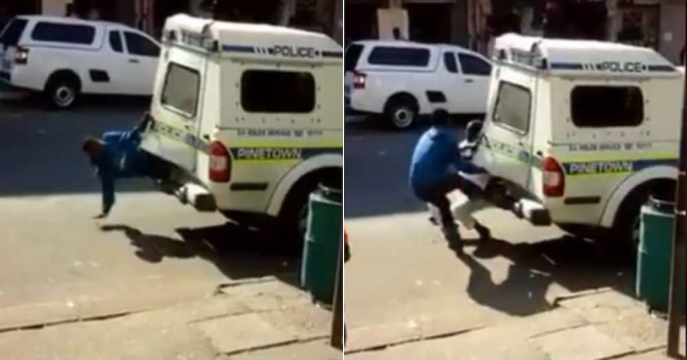 TikTok video of men escaping SAPS vans