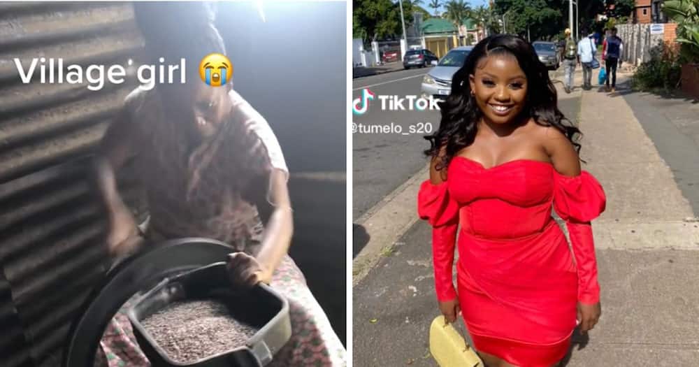 Young lady trends for TikTok challenge