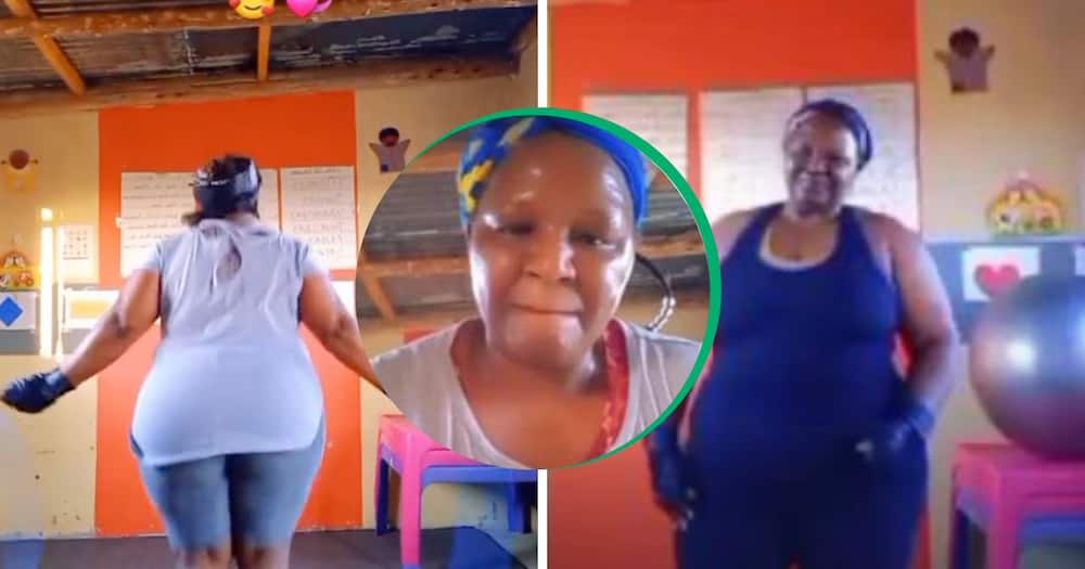 Mzansi mama slays a skipping routine in TikTok video.