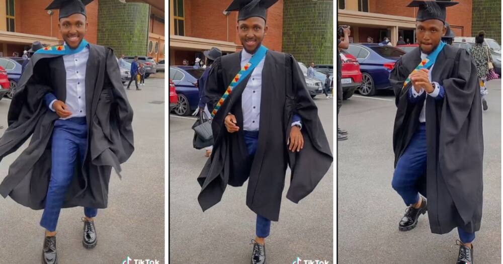 A vibey gent brought out his best dance moves at a UKZN graduation.