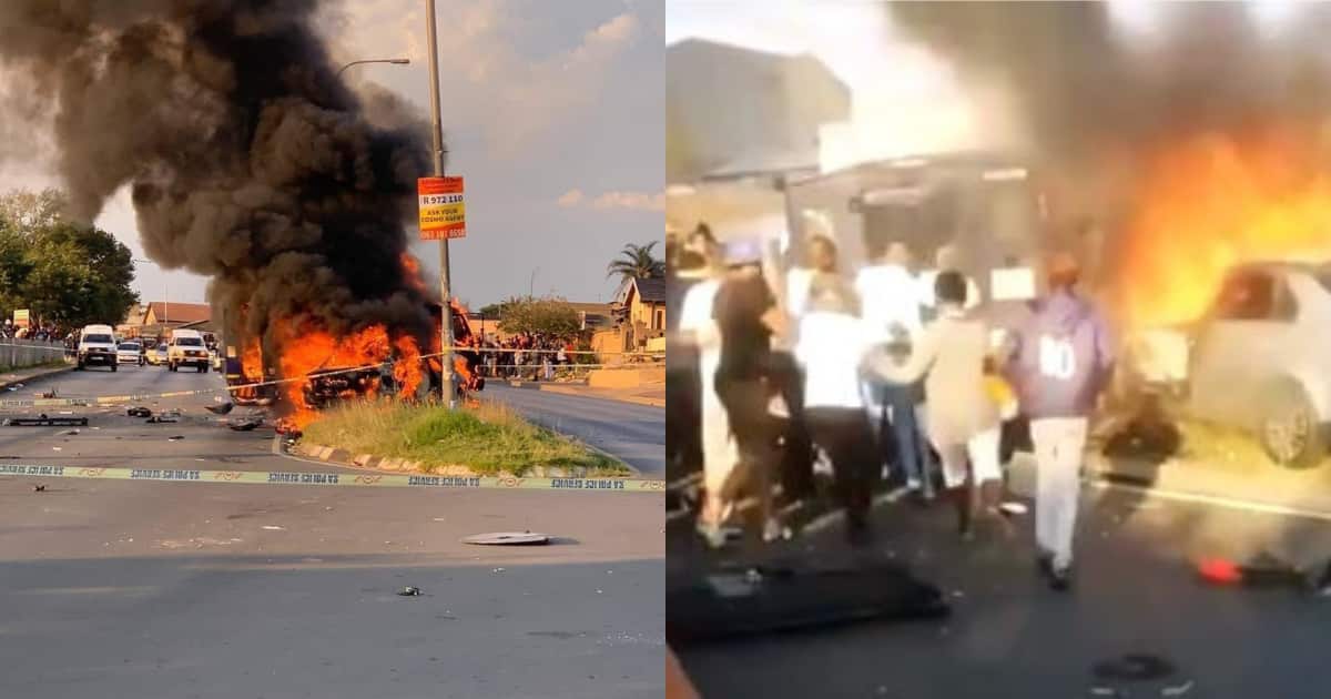 South Africa Reacts to Video of Burning CIT Van in Soweto, People Loot
