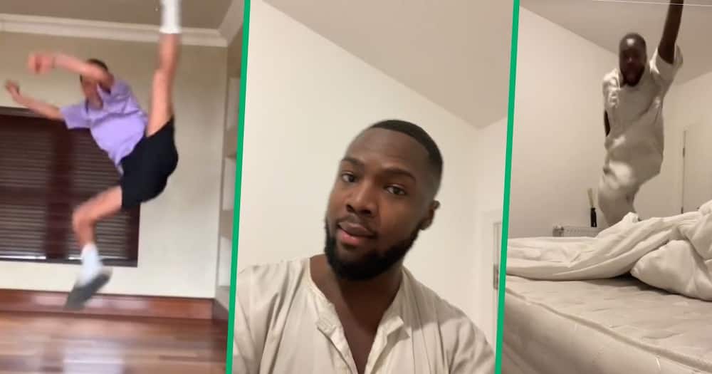 TikTok video of man in the UK complaining about SA dance