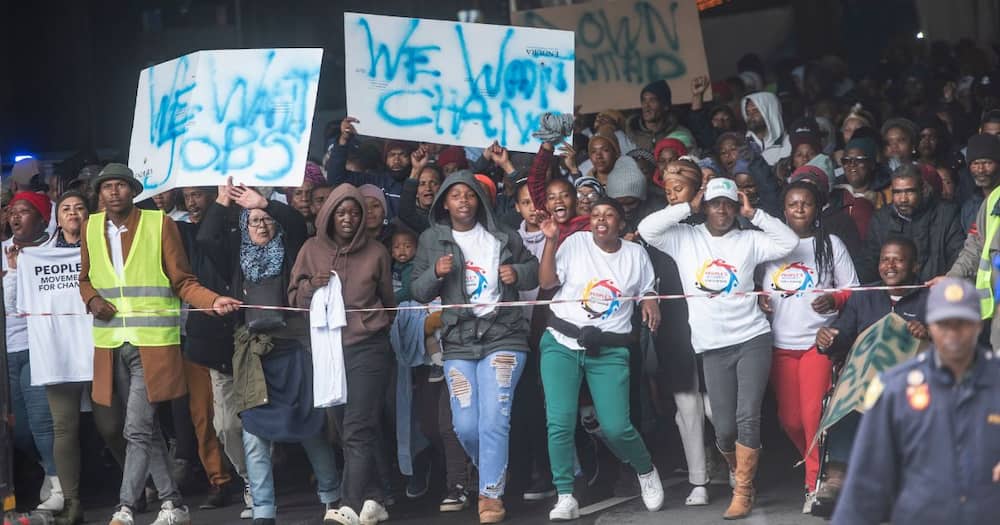 The People's Movement for Change (PMC) during a protest march to the Cape Town Civic Centre on September 14, 2023