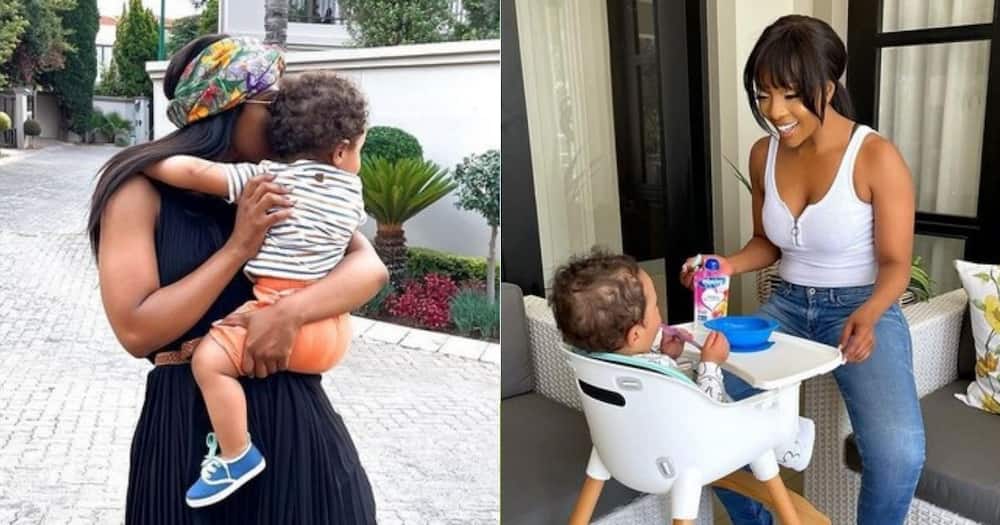 Pearl Modiadie, baby, ruins cute moment, funny way, video, Lewatle