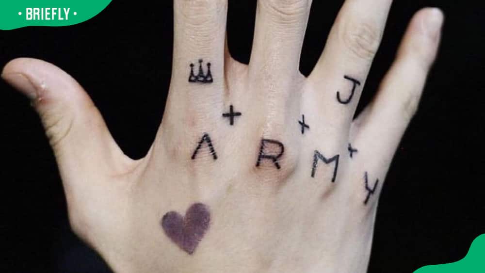 Jungkook's army tattoo