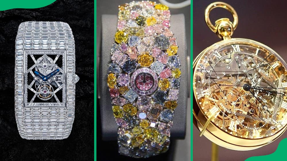Most expensive watches: Jacob & Co. Billionaire Watch (L), Graff Diamonds Hallucination (C), and Breguet Grande Complication Marie Antoinette (R)