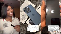 Lady buys iPhone 15 Pro and unboxes device, her video stirs jealousy online