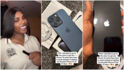 Lady buys iPhone 15 Pro and unboxes device, her video stirs jealousy online