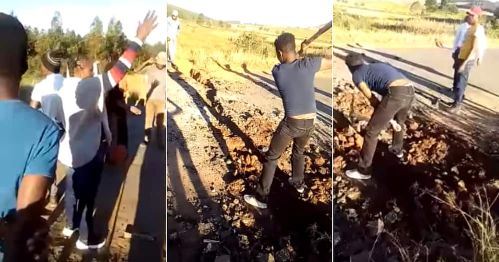 Viral Video of KZN Man Destroying Road, Mzansi Triggered