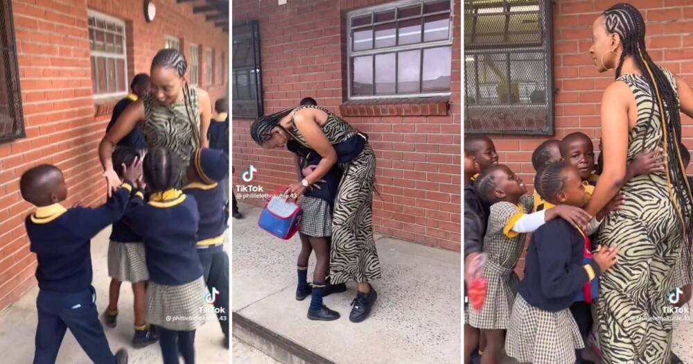 An SA Primary School teacher was welcomed with warm hugs