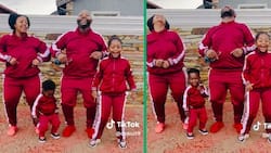 Skomota challenge: Johannesburg family with matching outfits do the funny dance in TikTok video