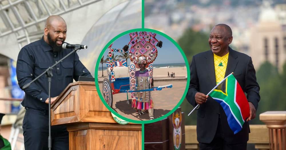 KwaZulu-Natal's MEC for Tourism, Economic Development, Siboniso Duma, Rickshaw warrior offering rides to tourists around Durban's beachfront road, and South African President Cyril Ramaphosa meeting with Banyana Banyana at Union Buildings in Pretoria.