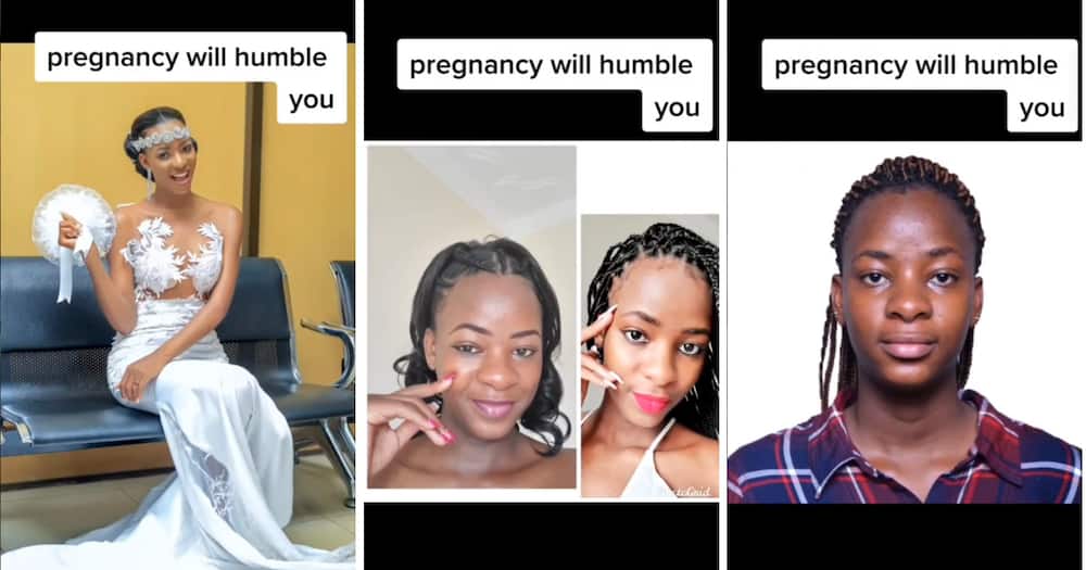 A woman shared pics of her humbling pregnancy