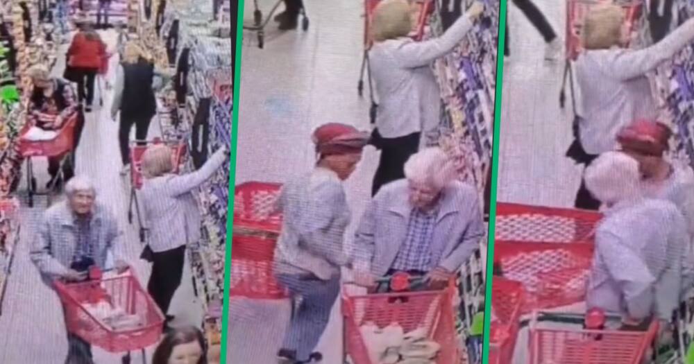 TikTok of elderly man getting pickpocketed in supermarket
