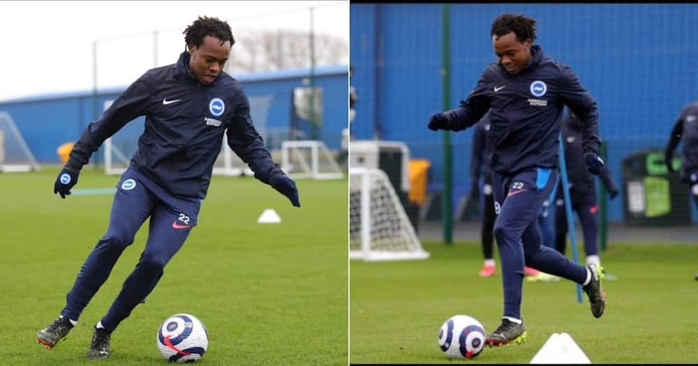 South African fans were delighted to see Percy Tau in action for Brighton & Hove Albion. Image: @PercyMuziTau22/Twitter