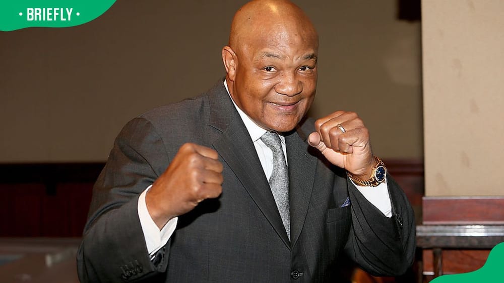 George Foreman attending an event at the Frank Erwin Centre