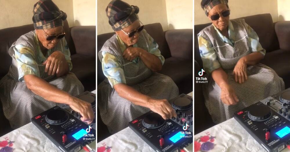 Vibey gogo learns how to DJ in her living room