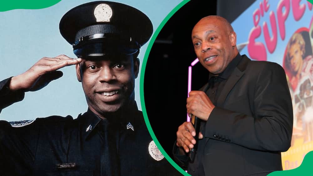 Michael Winslow salutes and addresses people during the 40th anniversary show of Die Supernasen in 2022
