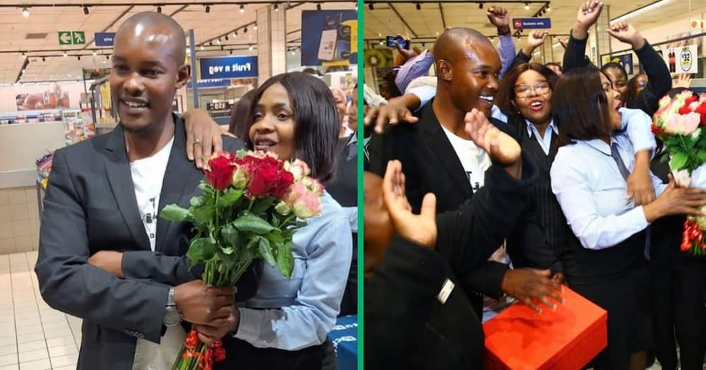Pick 'n Pay gives wedding gifts to couple.