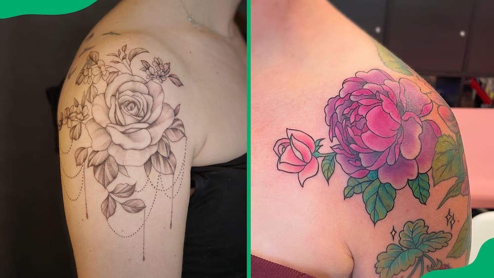 Rose shoulder tattoos