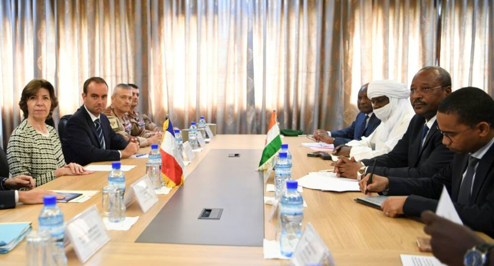 French Foreign Minister Catherine Colonna and Defence Minister Sebastien Lecornu held talks with Niger's Foreign Minister Hassoumi Massaoudou and Defence Minister Alkassoum Indatou