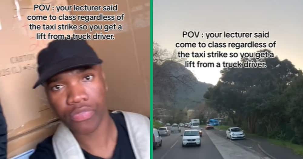 UCT student goes to campus amid taxi strike