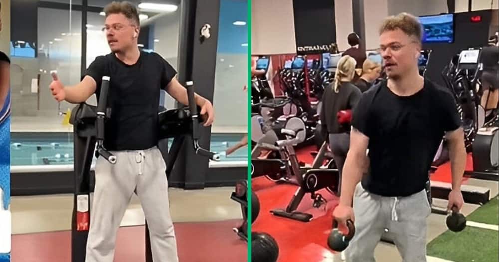 TikTok video shows a man working out like South Africans