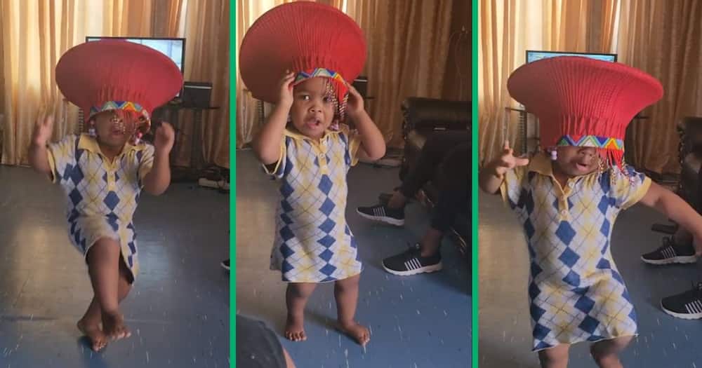 Little girl doing Zulu dance