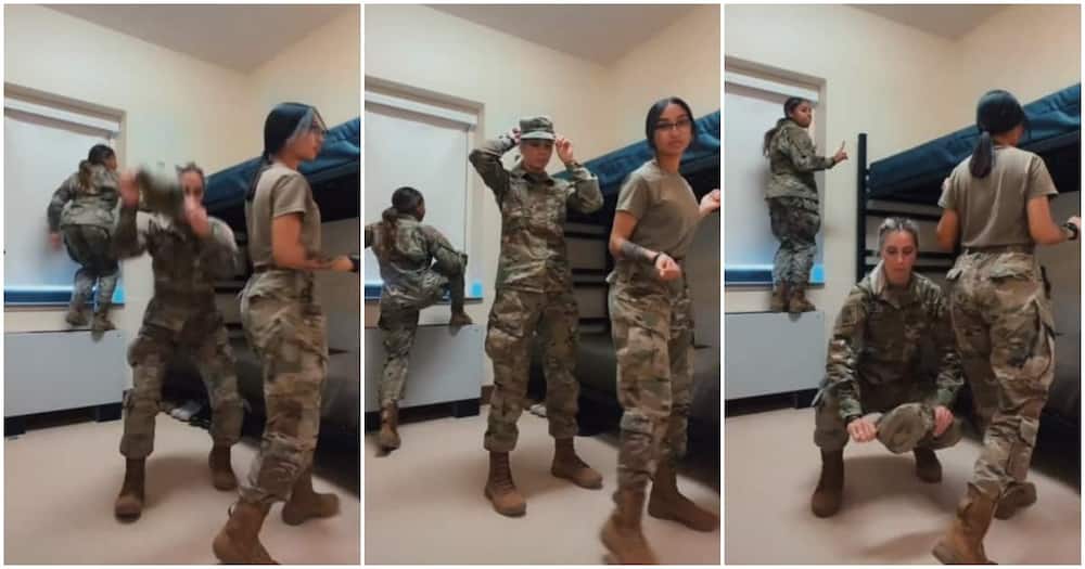 Beautiful female soldiers, dancing, TikTok video