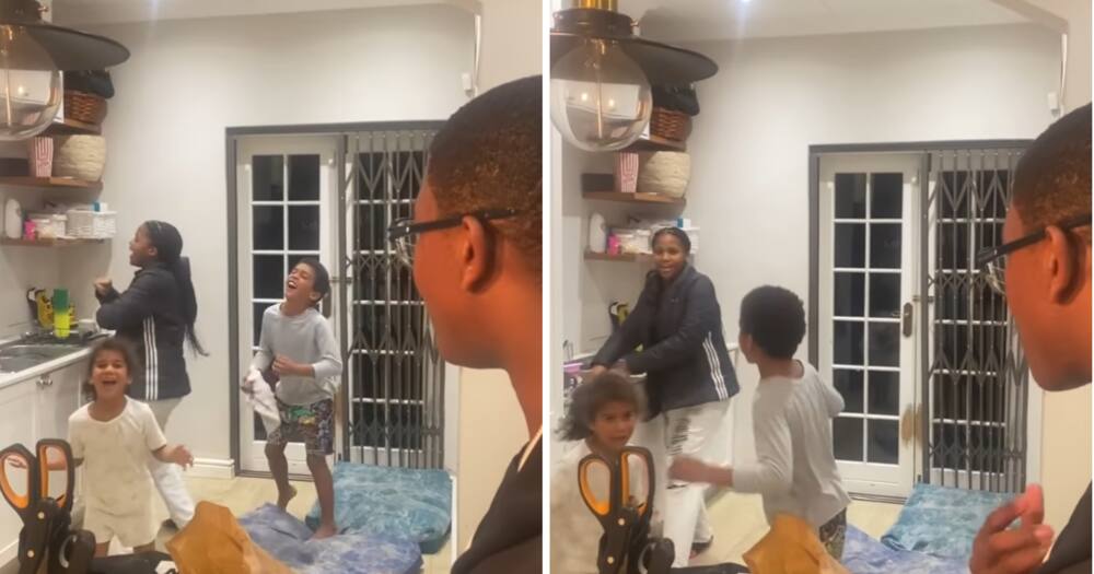 Rachel Kolisi showed off the family fun she and her children had while washing the dishes.