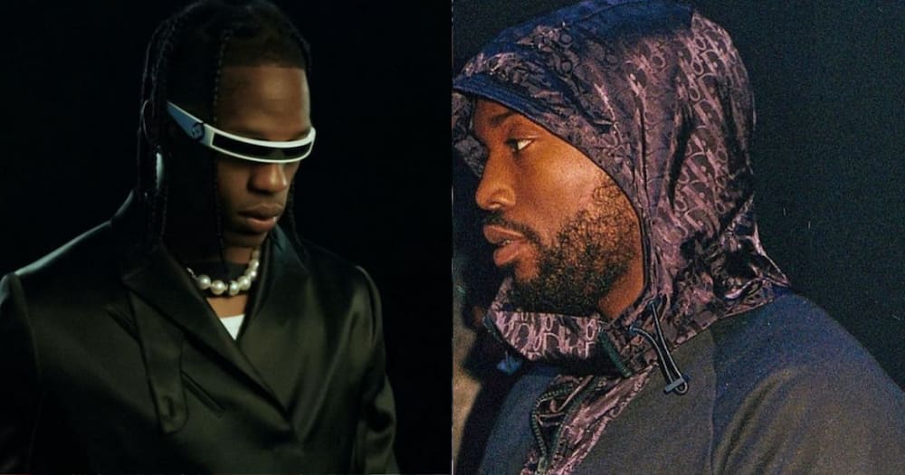Rap music stars Travis Scott and Meek Mill caught in aggressive confrontation.