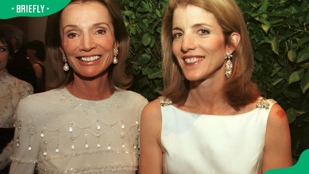 Lee Radziwill and Caroline Kennedy posing for a photo at the Metropolitan Museum of Art in 2001