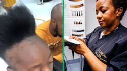 Rustenburg hairdresser tries to style client with receding hairline, TikTok video shows high ponytail install