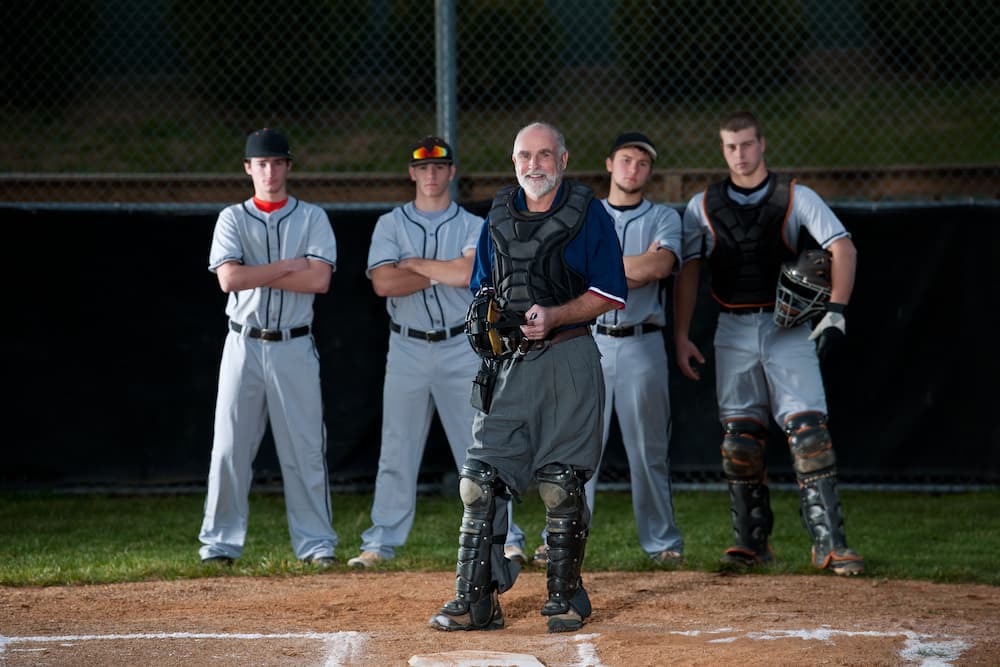 Major League umpire Erich Bacchus looks on during the game between News  Photo - Getty Images