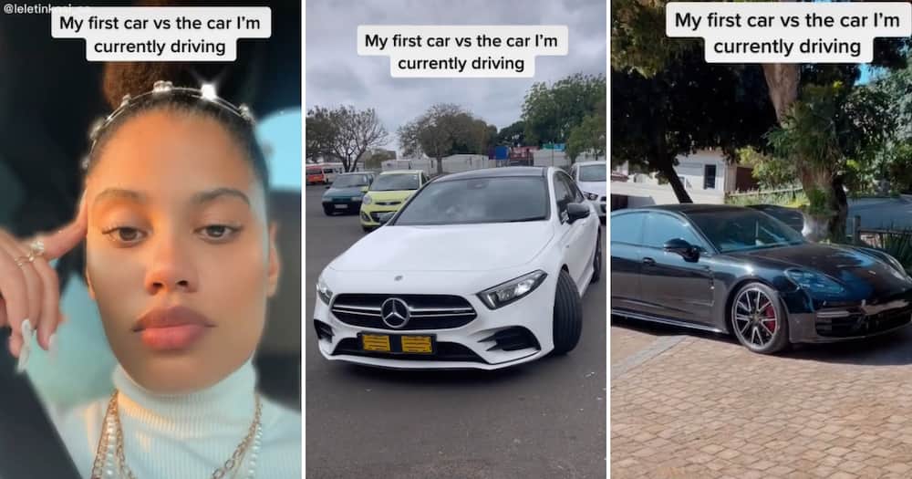 A pretty doctor took to TikTok to show off her current vehicle versus her previous car, with both whips impressing people