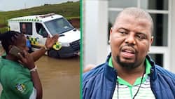 KwaZulu-Natal ambulance gets stuck in big pothole in front of MEC of Transport viral video