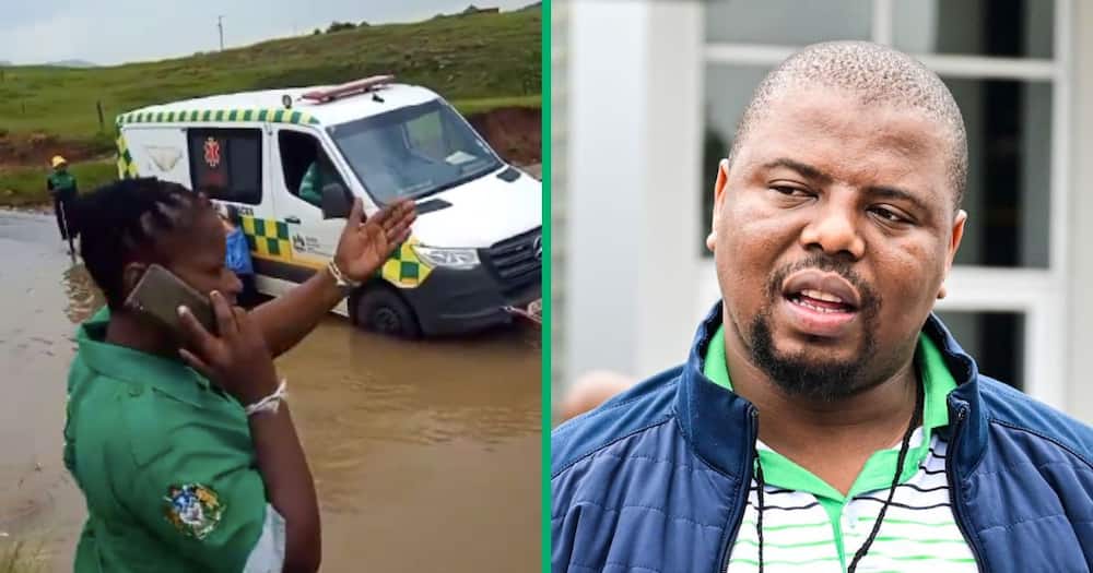 The KZN MEC of Transport stood by as an ambulance was stuck in a pothole
