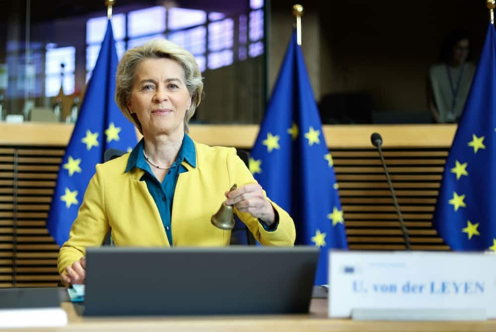 European Commission President Ursula von der Leyen wore Ukrainian national colours to announce that the EU executive backs Kyiv's bid for candidate status