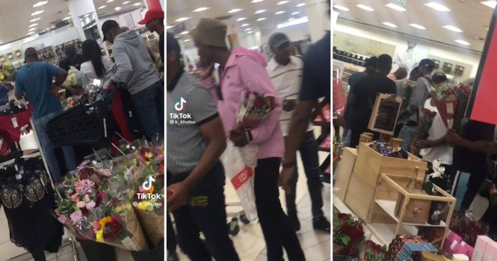 Video of Mzansi men lining up to buy roses