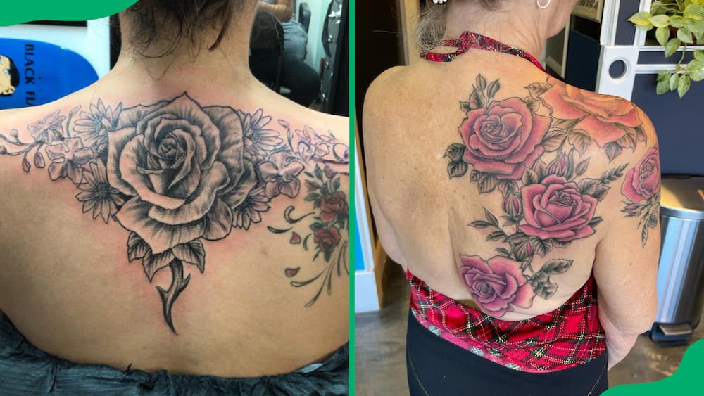 Back rose tattoo