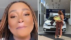 Mzansi reacts to stunners gorgeous new VW whip, sis overwhelmed by all the love and support: “God did”