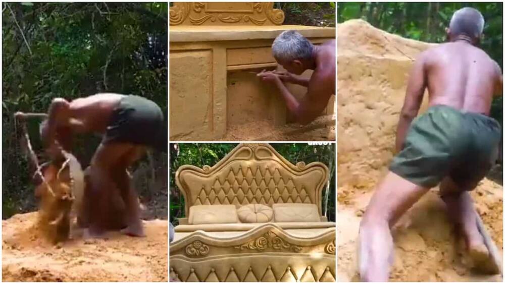 Man makes fine bed sculpture from clay, his video wows many on social media