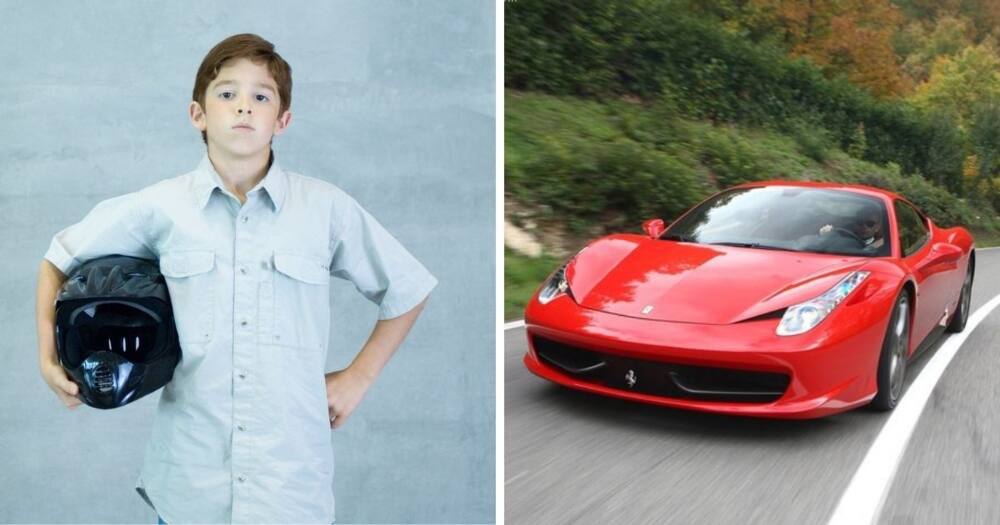 Ferraris, Lamborghinis, children, drive, racetrack, 10km, UK, age 10 to 17
