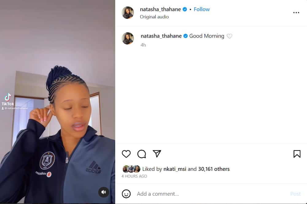Natasha Thahane did a sweet video for Thembinkosi Lorch.