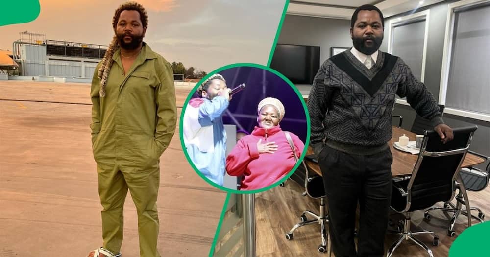 Sjava sang for his mother on stage in Durban.