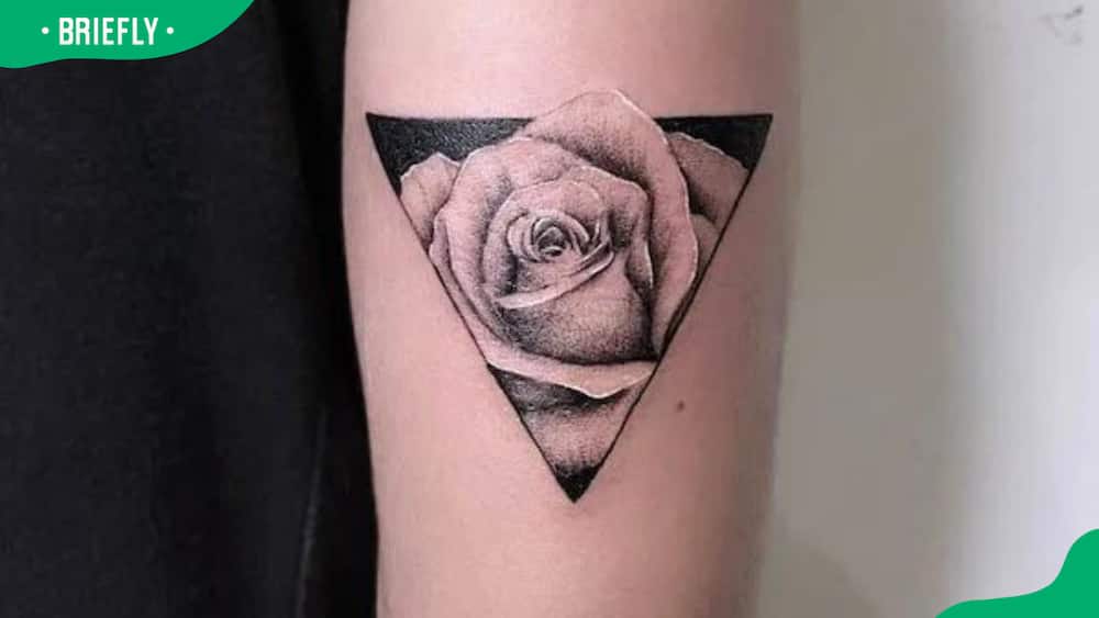 Triangle rose tattoo